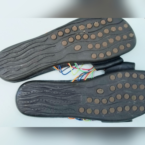 Women's Black Leather Slide Sandals - Picture 4 of 6